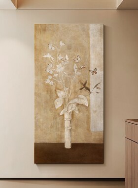 网红果中吉祥古风玄关装饰画高级感入户正对门走廊尽头挂画侘寂风