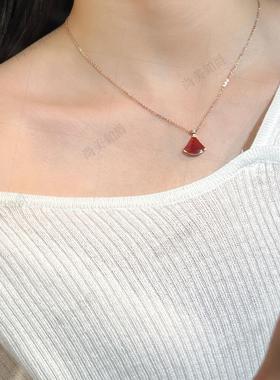 尚美铂爵18K金贝母小扇子项链女