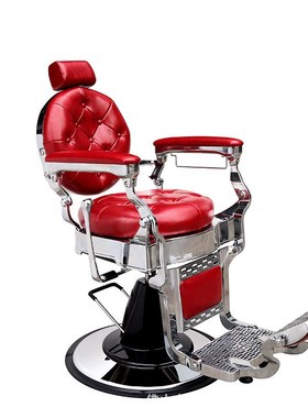 BarBer复古男士油头椅可放倒D升降理发椅发廊美发椅刮胡修面椅