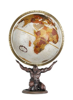 欧式美式地球仪英国牛q皮球体实木底座金属支架立体浮雕地球仪摆