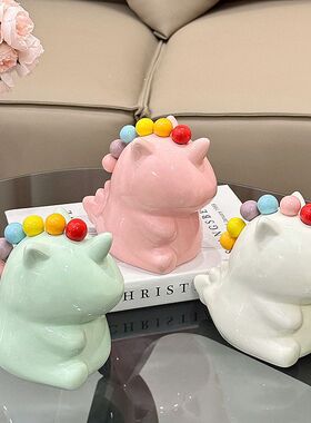 轻奢彩虹独角兽水果叉家用水果签客厅治愈高级感小叉子摆件