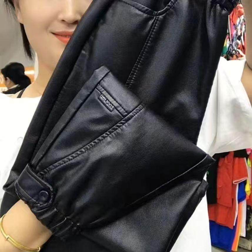 2025秋冬休闲显瘦百搭PU女裤加绒女皮裤不加绒抗风直筒束脚PU女裤,淘宝优惠券,粉丝福利购,淘宝优惠卷