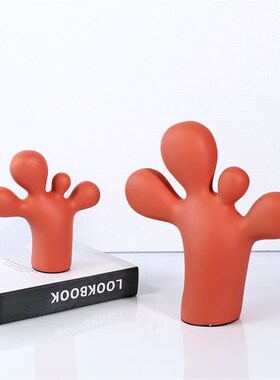 现代简约手办开放柜饰品开放柜装饰品树脂托腮R人脚丫雕塑工艺品