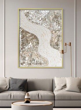 热销设计师款手j绘油画轻奢欧式贝壳装饰画客厅卧室壁饰挂画走廊