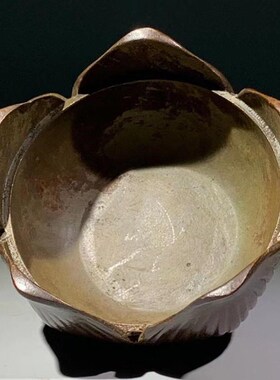 古玩纯铜莲花香炉摆件大明宣德古董老G物件莲子登科熏香炉包老收