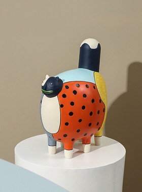 简约现代树脂彩绘卡通摆件样板y房儿童房客厅电视柜玄关艺术品摆