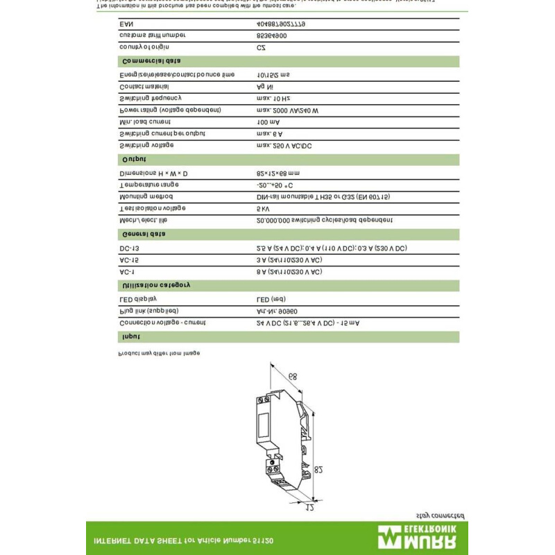 原装MURR穆尔51120超薄导轨安装继电器输入DC24V输出8A220V询价-图0