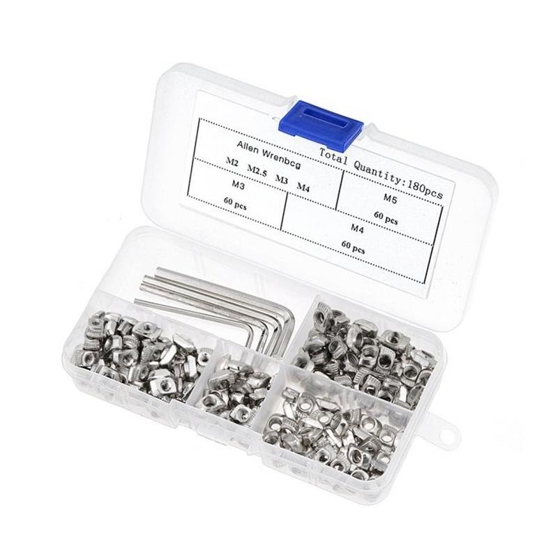 184PCS/Box T-Nut Set Hammer Head T Nut Kit M3 M4 M5 Connecto - 图2