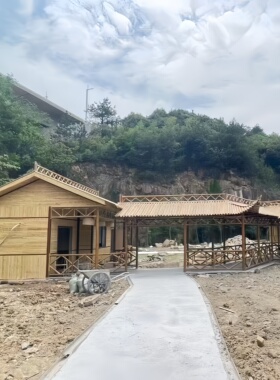 异形竹建筑竹长廊竹亭农家乐