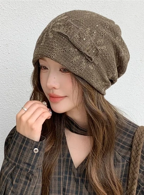 秋季女包头堆堆帽遮白发显脸小