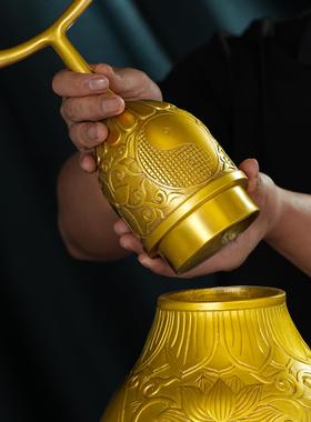 黄铜葫芦摆件招财工艺品开口空心家居客厅玄关装饰办公室福禄大号