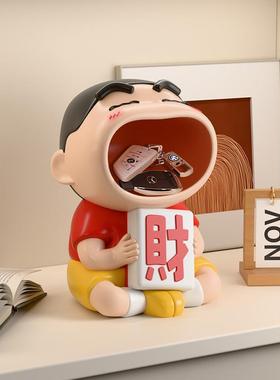蜡笔小新钥匙收纳玄关摆件客厅装饰置物架手办潮玩乔迁创意礼物