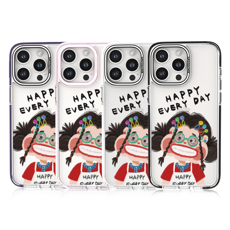 FUNNYRICH开心每一天适用iPhone16ProMax手机壳防摔丑萌新款磁吸保护套15卡通苹果14ProMax高级感13透明潮牌