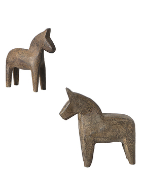 石雕动物马摆件新中式样板间样品屋展示中心客厅书N房玄关家居石