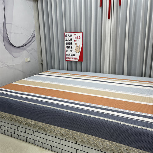 花边多功能四季床盖炕盖三层夹棉榻榻米双人床单农村炕垫双面铺盖 - 图1