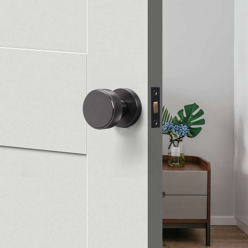 单面锁带锁体KR-YXM09卧室锁带钥匙内静音隐形锁具门把手合金木门 - 图0