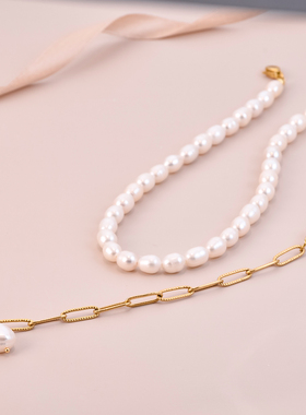 朗同2025年新款爆款珍珠项链女轻奢小众设计感锁骨链颈链配饰礼物