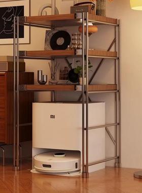 日式置物架落地多层客厅陈列架厨房收纳架微波炉储物架可调节架子