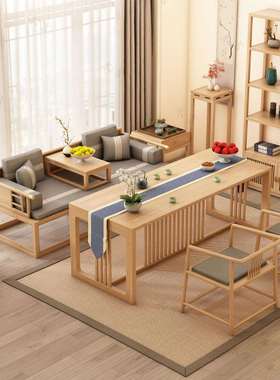罗汉床沙发客厅睡榻推拉新中式沙发型客厅伸缩双人原木
