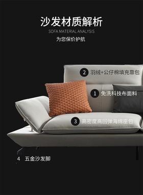 网红款意式极简防水科技布沙发简约现代大小户型客厅三四人位沙发