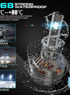 直销汽车LED大灯高亮前照灯远近光一体改装大功率车灯工厂