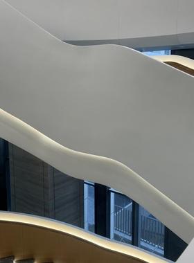 GRG旋转楼梯GRG扶梯造型GRG中庭拦河GRG石膏板GRG材料生产