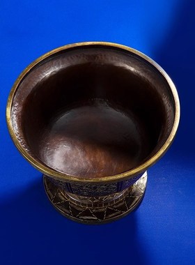 尼泊尔纯铜d供水碗供水杯奉水杯净水杯敬水碗加大号特价结缘20cm