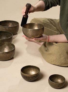 若有声尼泊尔进口老颂钵甄选瑜伽冥想珍藏品铜钵音碗礼物塔多巴蒂
