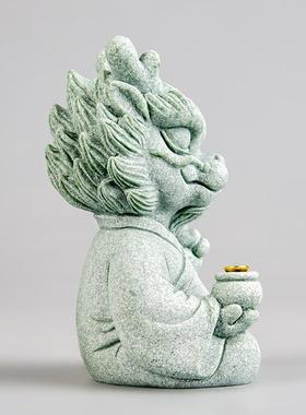 青砂石精品可养十二生肖龙大师招财摆件家居桌面装饰品吉祥物礼品