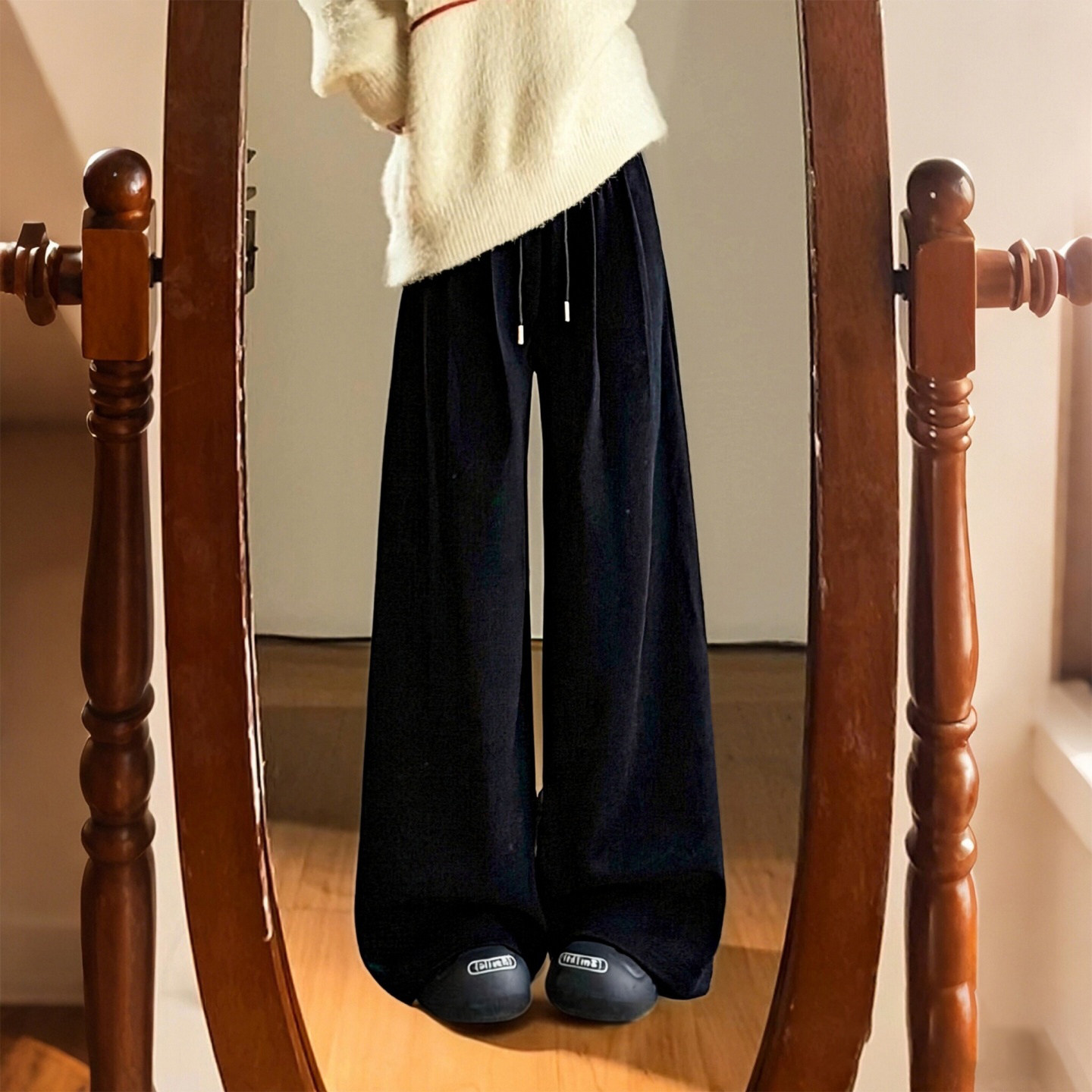 300斤大码女装胖mm韩式休闲风阔腿裤女高腰显瘦垂感百搭休闲裤子,淘宝优惠券,粉丝福利购,淘宝优惠卷