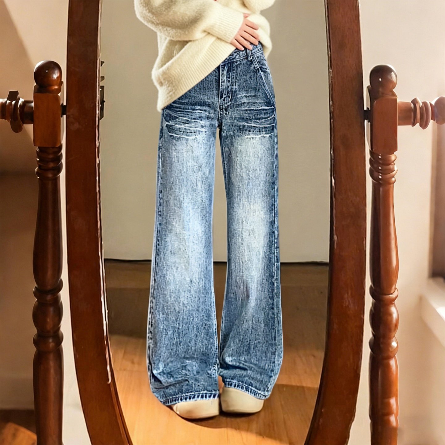 300斤大码女装胖mm梨型身材阔腿牛仔裤女高腰显瘦遮胯百搭直筒裤,淘宝优惠券,粉丝福利购,淘宝优惠卷