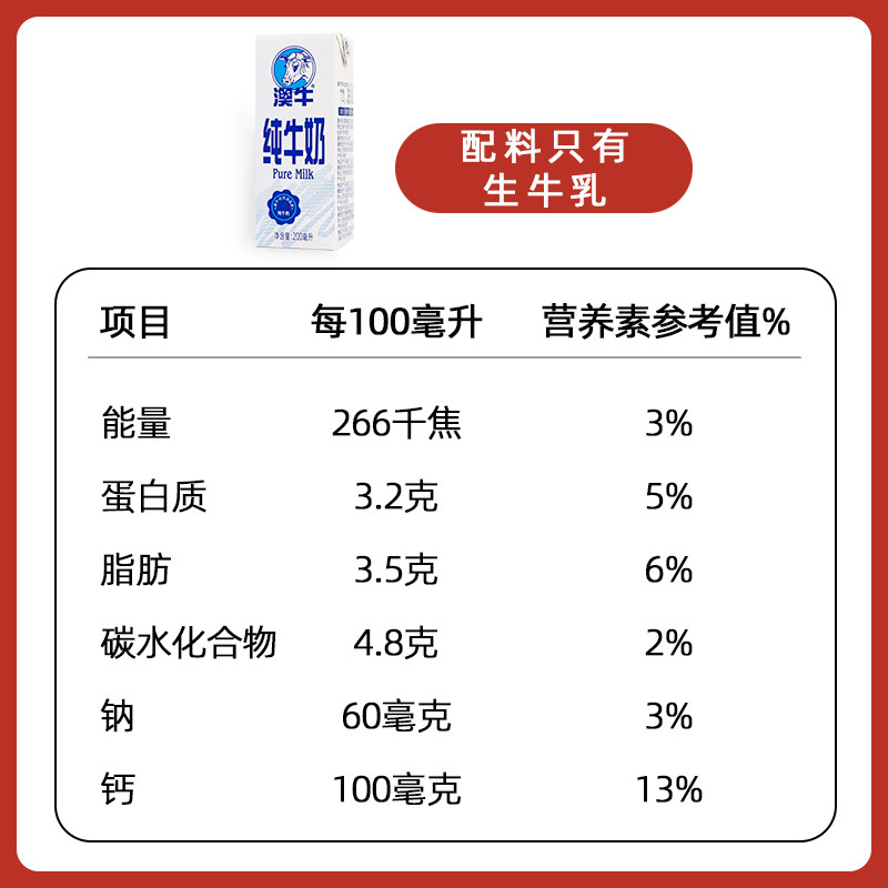 新希望澳牛纯牛奶200ml*24盒全脂营养早餐奶学生奶批牛奶