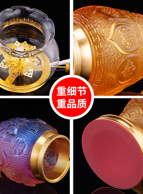 极速莲花酥油灯家用供佛灯长明灯琉璃加厚防风财神供灯.油灯液体