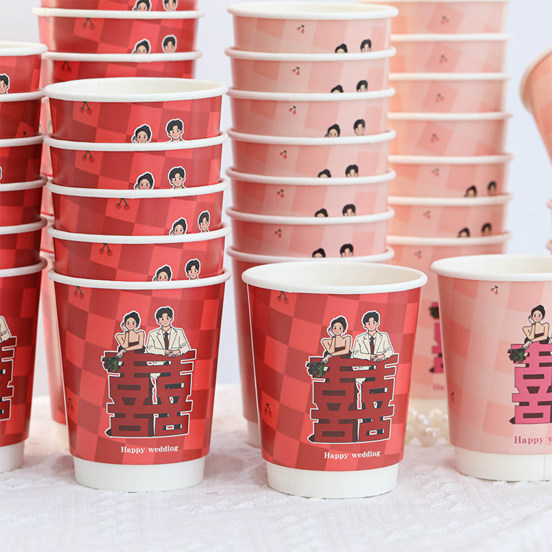 新品婚房布置装饰场景结婚礼庆女男方卧室客厅创意一Y次性纸杯加,淘宝优惠券,粉丝福利购,淘宝优惠卷