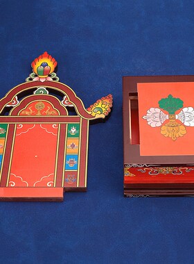 新品实木彩绘佛像底座佛龛供桌家用供奉I座台橡胶木菩萨神台财神