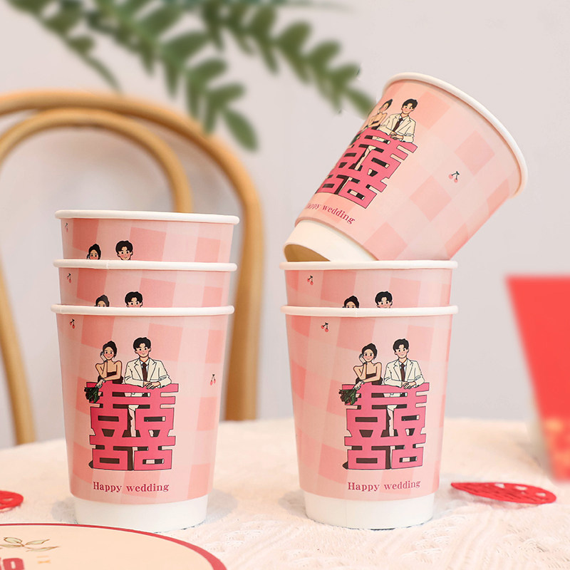 新品婚房布置装饰场景结婚礼庆女男方卧室客厅创意一Y次性纸杯加,淘宝优惠券,粉丝福利购,淘宝优惠卷