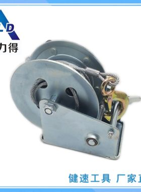 倍力得1800磅手动绞盘钢丝绳小吊机卷扬机单速轻型绞车微型葫芦