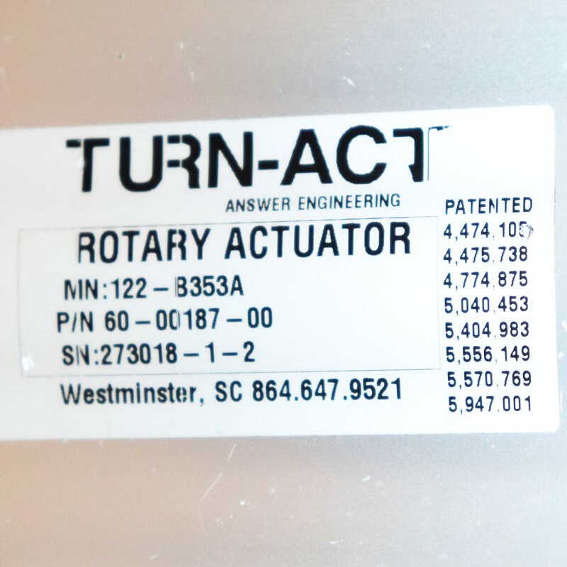 TURN-ACT ROTARY ACTUATOR MN:122-B353A 60-00187-00 旋转气缸 - 图3