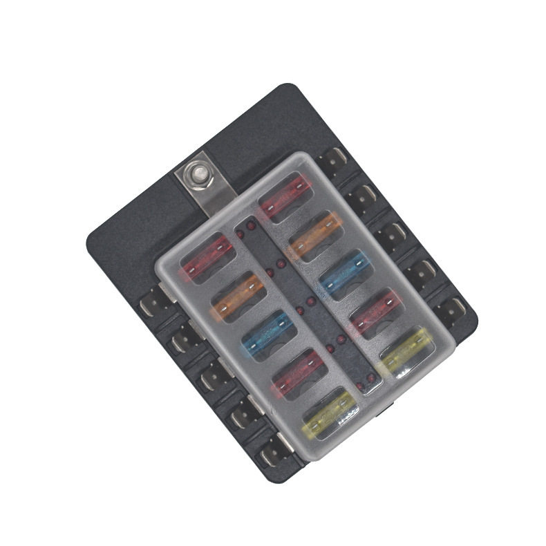 汽车房车改装保险丝盒 带LED灯保险盒 带正极插片式10路保险丝座,淘宝优惠券,粉丝福利购,淘宝优惠卷