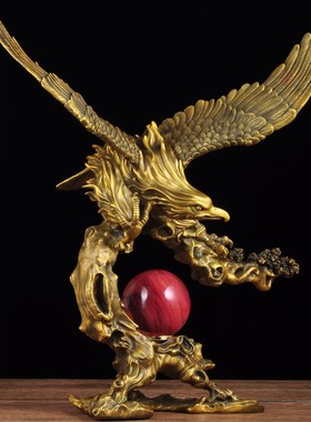 全铜大展b宏图老鹰摆件鹏程万里鹰家居客厅电视柜公司办公室装饰