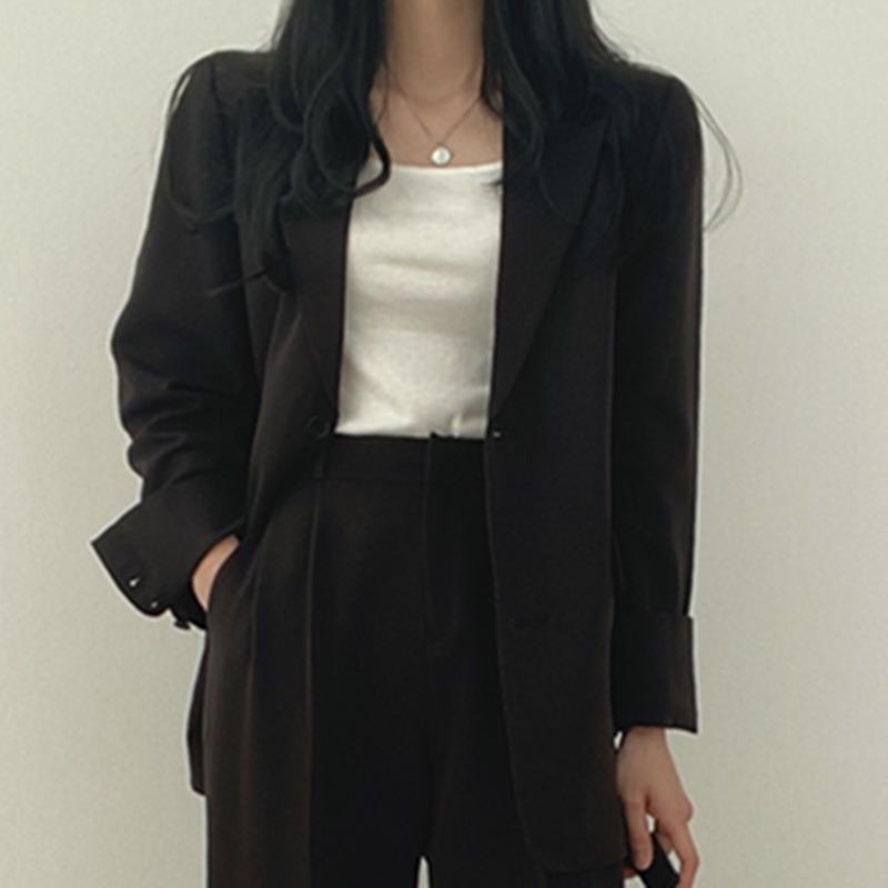 西装西裤女2023women spring autumn casual blazer jacket pants-图0