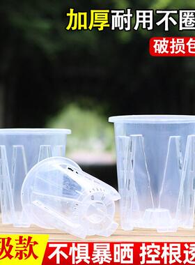 新款蝴蝶兰花盆控根盆透明青山盆文心兰盆透明塑料透气花盆兰花盆