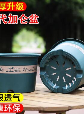 花盆加仑盆圆形控根透气防烂根加厚塑料树脂田园风不烂根种植三代