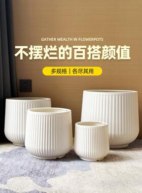 花盆塑料家用大型彷陶瓷可及高端怪物财富树蝴蝶兰专用绿色花盆