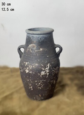 清特价微瑕疵花盆孤品处理盆复古做旧泥瓦粗陶盆插干花花瓶摆件