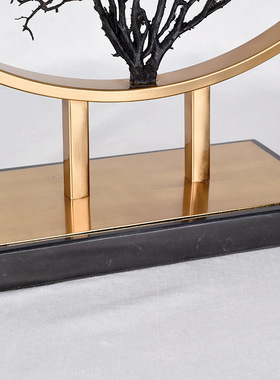 客厅摆件简约精美海铁树电镀拉丝防锈防潮金属家装X饰品铁艺摆件