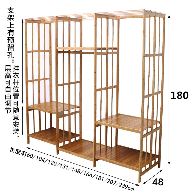 加高简易衣柜实木布衣柜布艺收纳加固挂衣组装柜子组合牛津布衣橱