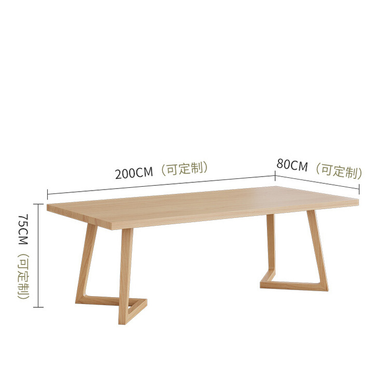 北欧纯实木书桌家用客厅简约大长桌子原木学习办公室办公桌-图3