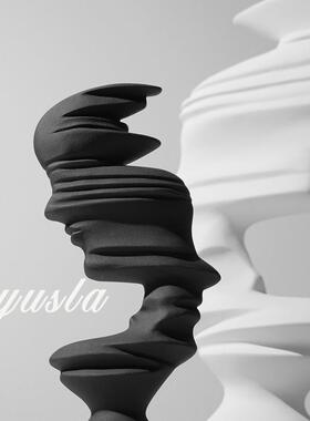 人物高级感摆件现代简约售楼部酒店玄关电视柜玄关柜软装饰品摆件