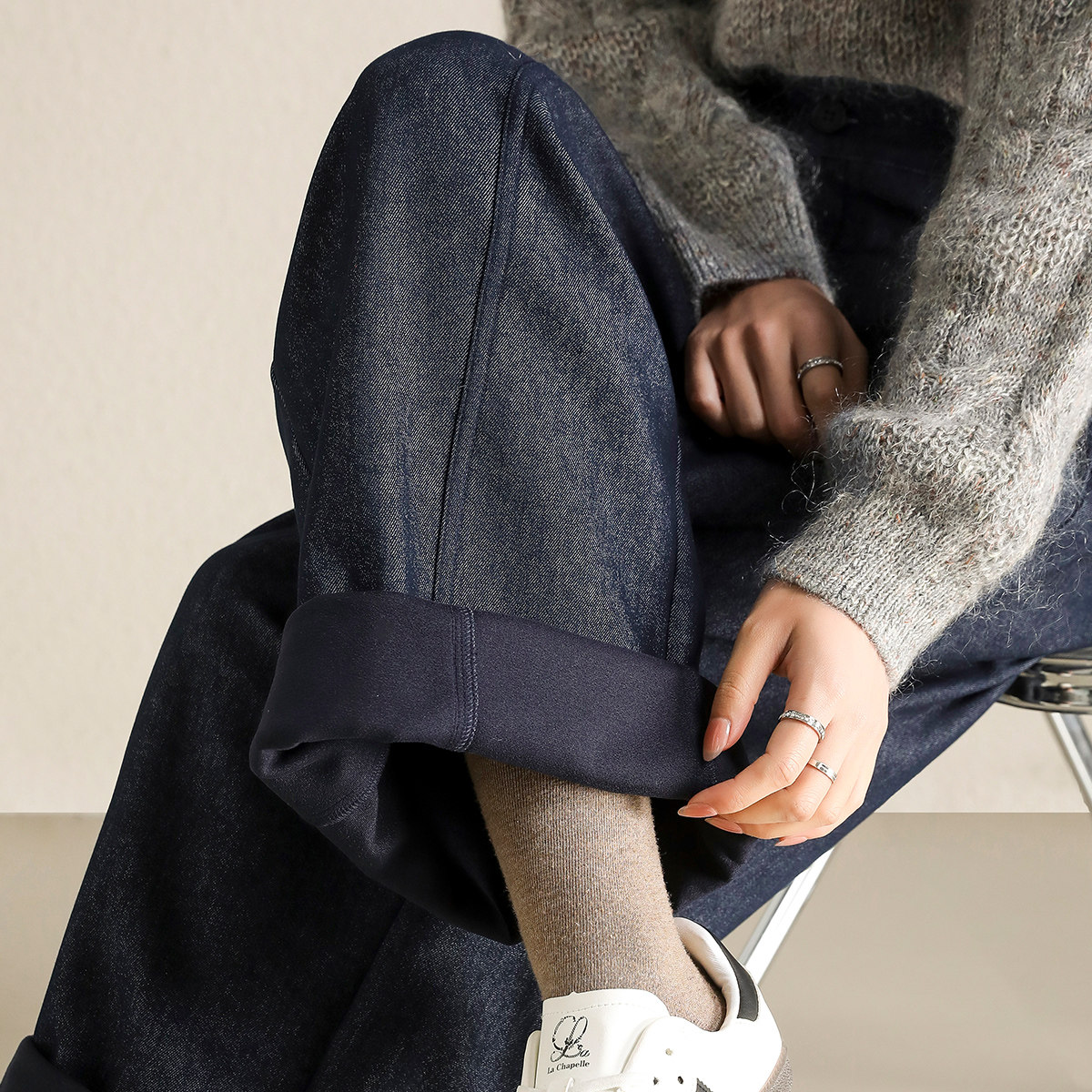 冬季加绒加厚牛仔贝斯裤女新款老钱风报恩女款休闲裤宽松直筒裤子,淘宝优惠券,粉丝福利购,淘宝优惠卷